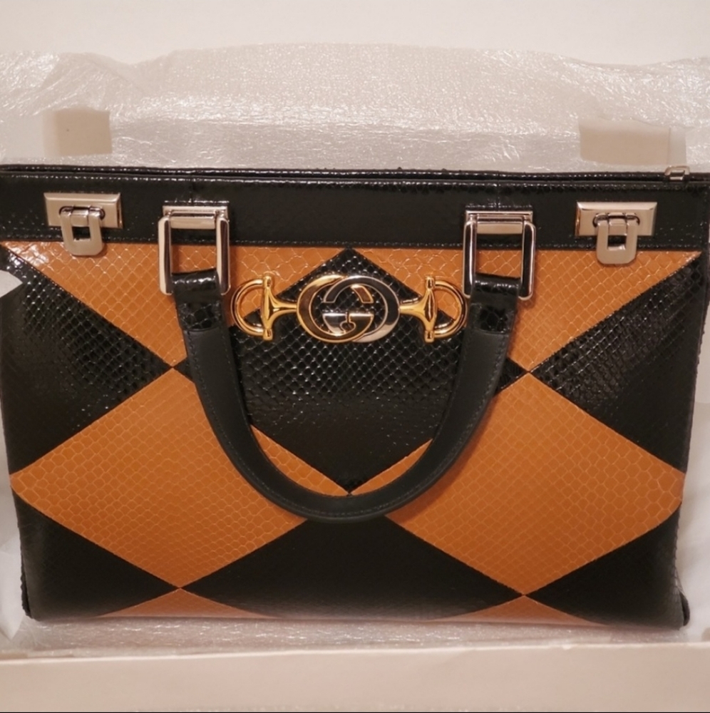 ZUMI SNAKESKIN MEDIUM TOP HANDLE BAG - Picture 3 of 4